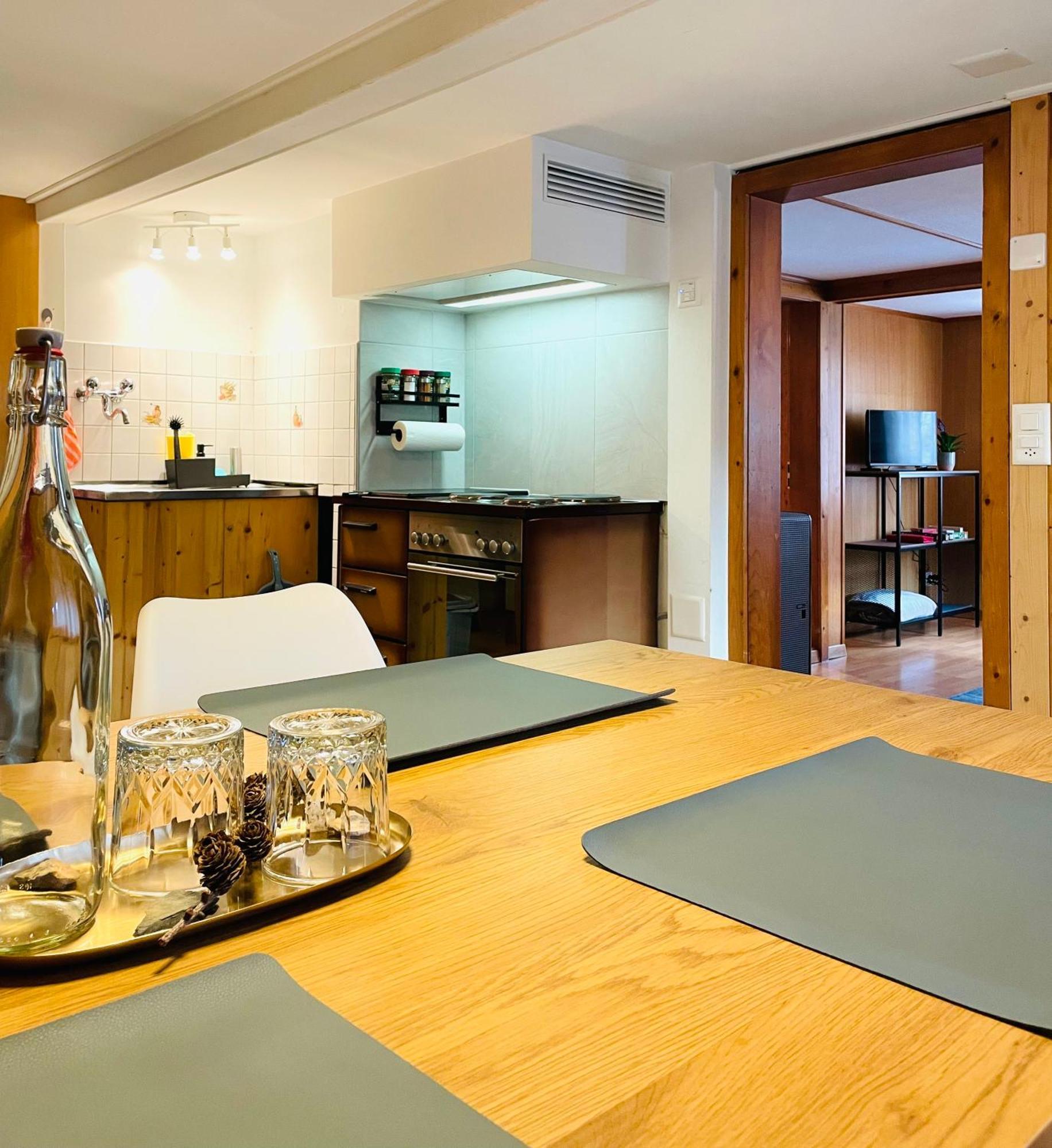 Lovely & Great Equipped Wooden Alp Chalet Flat Kandersteg Exterior photo